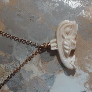 Handcarved Celluloid ORCA Pendant on 12kgf 16" Chain